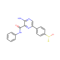 C[S@@+]([O-])c1ccc(-c2cnc(N)c(C(=O)Nc3ccccc3)n2)cc1 ZINC000071329834