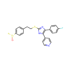 C[S@@+]([O-])c1ccc(CCSc2nc(-c3ccc(F)cc3)c(-c3ccncc3)[nH]2)cc1 ZINC000013491676