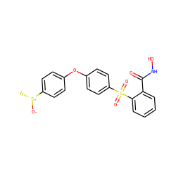 C[S@@+]([O-])c1ccc(Oc2ccc(S(=O)(=O)c3ccccc3C(=O)NO)cc2)cc1 ZINC000045300346