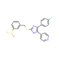 C[S@@+]([O-])c1cccc(CSc2nc(-c3ccc(F)cc3)c(-c3ccncc3)[nH]2)c1 ZINC000013491669