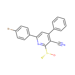 C[S@@+]([O-])c1nc(-c2ccc(Br)cc2)cc(-c2ccccc2)c1C#N ZINC000001144742