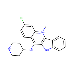 C[n+]1c2cc(Cl)ccc2c(NC2CCNCC2)c2[nH]c3ccccc3c21 ZINC000064549648