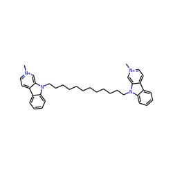 C[n+]1ccc2c3ccccc3n(CCCCCCCCCCCCn3c4ccccc4c4cc[n+](C)cc43)c2c1 ZINC000049088427