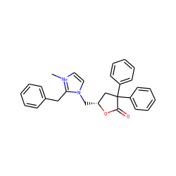 C[n+]1ccn(C[C@@H]2CC(c3ccccc3)(c3ccccc3)C(=O)O2)c1Cc1ccccc1 ZINC000013651164