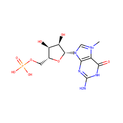 C[n+]1cn([C@@H]2O[C@H](COP(=O)(O)O)[C@@H](O)[C@H]2O)c2nc(N)[nH]c(=O)c21 ZINC000004096273