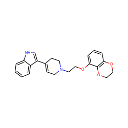 C1=C(c2c[nH]c3ccccc23)CCN(CCOc2cccc3c2OCCO3)C1 ZINC000000595485