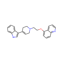 C1=C(c2c[nH]c3ccccc23)CCN(CCOc2cccc3ncccc23)C1 ZINC000013437405