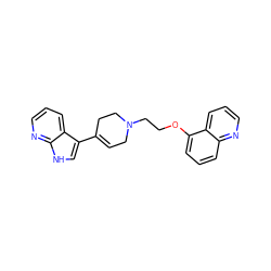 C1=C(c2c[nH]c3ncccc23)CCN(CCOc2cccc3ncccc23)C1 ZINC000000589781