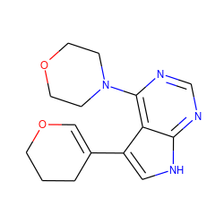 C1=C(c2c[nH]c3ncnc(N4CCOCC4)c23)CCCO1 ZINC000224890630