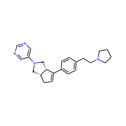 C1=C(c2ccc(CCN3CCCC3)cc2)[C@H]2CN(c3cncnc3)C[C@H]2C1 ZINC000029127793