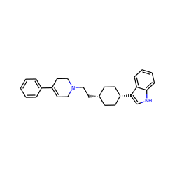 C1=C(c2ccccc2)CCN(CC[C@H]2CC[C@@H](c3c[nH]c4ccccc43)CC2)C1 ZINC000100788565