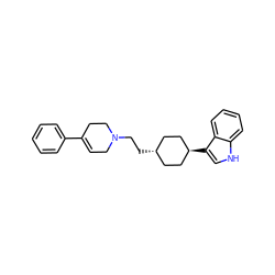 C1=C(c2ccccc2)CCN(CC[C@H]2CC[C@H](c3c[nH]c4ccccc43)CC2)C1 ZINC000100788546