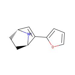 C1=C(c2ccco2)[C@H]2CC[C@H]1N2 ZINC000102923100