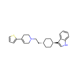 C1=C(c2cccs2)CCN(CC[C@H]2CC[C@H](c3c[nH]c4ccccc43)CC2)C1 ZINC000257850014