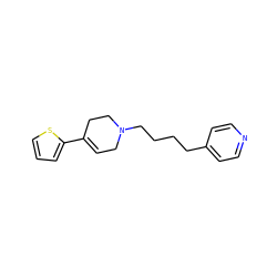 C1=C(c2cccs2)CCN(CCCCc2ccncc2)C1 ZINC000026719050