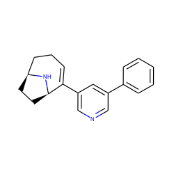 C1=C(c2cncc(-c3ccccc3)c2)[C@H]2CC[C@@H](CC1)N2 ZINC000013537456