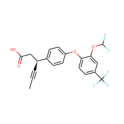 CC#C[C@@H](CC(=O)O)c1ccc(Oc2ccc(C(F)(F)F)cc2OC(F)F)cc1 ZINC000071332002