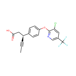 CC#C[C@@H](CC(=O)O)c1ccc(Oc2ncc(C(F)(F)F)cc2Cl)cc1 ZINC000071332595