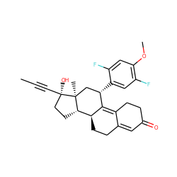 CC#C[C@]1(O)CC[C@H]2[C@@H]3CCC4=CC(=O)CCC4=C3[C@@H](c3cc(F)c(OC)cc3F)C[C@@]21C ZINC000034802076