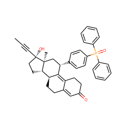 CC#C[C@]1(O)CC[C@H]2[C@@H]3CCC4=CC(=O)CCC4=C3[C@@H](c3ccc(P(=O)(c4ccccc4)c4ccccc4)cc3)C[C@@]21C ZINC000034633705