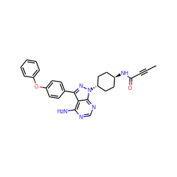 CC#CC(=O)N[C@H]1CC[C@H](n2nc(-c3ccc(Oc4ccccc4)cc3)c3c(N)ncnc32)CC1 ZINC000113843780