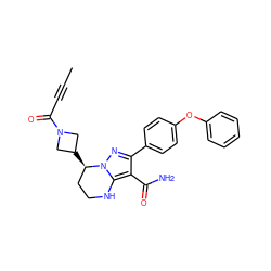 CC#CC(=O)N1CC([C@@H]2CCNc3c(C(N)=O)c(-c4ccc(Oc5ccccc5)cc4)nn32)C1 ZINC001772614912