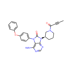 CC#CC(=O)N1CCC[C@@H](n2c(=O)n(-c3ccc(Oc4ccccc4)cc3)c3c(N)ncnc32)C1 ZINC000220219228