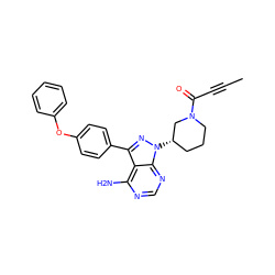 CC#CC(=O)N1CCC[C@H](n2nc(-c3ccc(Oc4ccccc4)cc3)c3c(N)ncnc32)C1 ZINC000113845061