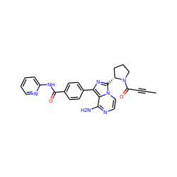 CC#CC(=O)N1CCC[C@H]1c1nc(-c2ccc(C(=O)Nc3ccccn3)cc2)c2c(N)nccn12 ZINC000208774715