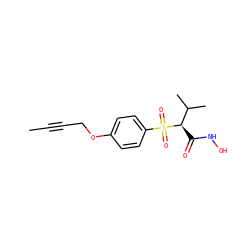 CC#CCOc1ccc(S(=O)(=O)[C@H](C(=O)NO)C(C)C)cc1 ZINC000013585958