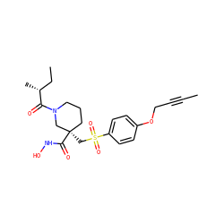 CC#CCOc1ccc(S(=O)(=O)C[C@@]2(C(=O)NO)CCCN(C(=O)[C@H](C)CC)C2)cc1 ZINC000028951479