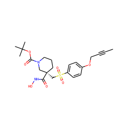 CC#CCOc1ccc(S(=O)(=O)C[C@@]2(C(=O)NO)CCCN(C(=O)OC(C)(C)C)C2)cc1 ZINC000028951472