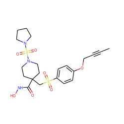 CC#CCOc1ccc(S(=O)(=O)CC2(C(=O)NO)CCN(S(=O)(=O)N3CCCC3)CC2)cc1 ZINC000028816908