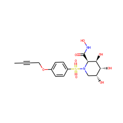 CC#CCOc1ccc(S(=O)(=O)N2C[C@@H](O)[C@@H](O)[C@H](O)[C@@H]2C(=O)NO)cc1 ZINC000013560275
