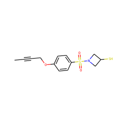 CC#CCOc1ccc(S(=O)(=O)N2CC(S)C2)cc1 ZINC000028820427