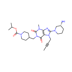 CC#CCn1c(N2CCC[C@@H](N)C2)nc2c1c(=O)n(CC1CCN(C(=O)OC(C)C)CC1)c(=O)n2C ZINC001772590092