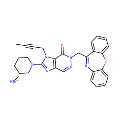 CC#CCn1c(N2CCC[C@@H](N)C2)nc2cnn(CC3=Nc4ccccc4Oc4ccccc43)c(=O)c21 ZINC000006718140