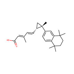 CC(/C=C/[C@@H]1C[C@]1(C)c1ccc2c(c1)C(C)(C)CCC2(C)C)=C\C(=O)O ZINC000001550770