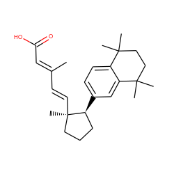 CC(/C=C/[C@]1(C)CCC[C@@H]1c1ccc2c(c1)C(C)(C)CCC2(C)C)=C\C(=O)O ZINC000026403756