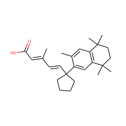 CC(/C=C/C1(c2cc3c(cc2C)C(C)(C)CCC3(C)C)CCCC1)=C\C(=O)O ZINC000026663419