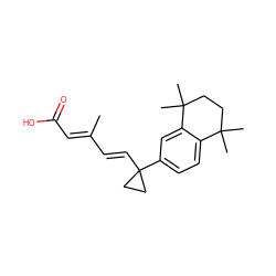 CC(/C=C/C1(c2ccc3c(c2)C(C)(C)CCC3(C)C)CC1)=C\C(=O)O ZINC000013911442