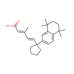 CC(/C=C/C1(c2ccc3c(c2)C(C)(C)CCC3(C)C)CCCC1)=C\C(=O)O ZINC000026657257