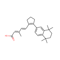 CC(/C=C/C1=C(c2ccc3c(c2)C(C)(C)CCC3(C)C)CCC1)=C\C(=O)O ZINC000026476005