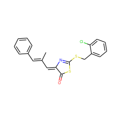 CC(/C=C1\N=C(SCc2ccccc2Cl)SC1=O)=C\c1ccccc1 ZINC000004660206