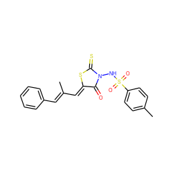 CC(/C=C1\SC(=S)N(NS(=O)(=O)c2ccc(C)cc2)C1=O)=C\c1ccccc1 ZINC000002454395