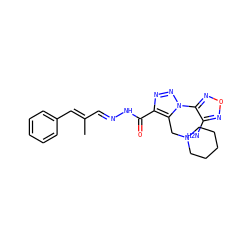 CC(/C=N/NC(=O)c1nnn(-c2nonc2N)c1CN1CCCCC1)=C\c1ccccc1 ZINC000015934686