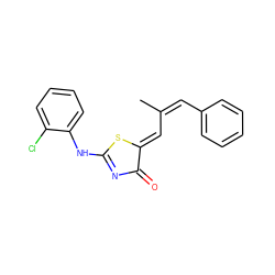 CC(=C/c1ccccc1)/C=C1\SC(Nc2ccccc2Cl)=NC1=O ZINC000001452237