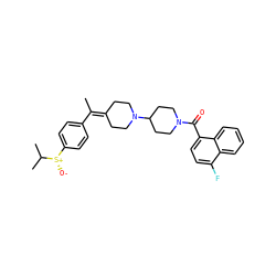 CC(=C1CCN(C2CCN(C(=O)c3ccc(F)c4ccccc34)CC2)CC1)c1ccc([S@+]([O-])C(C)C)cc1 ZINC000013492459