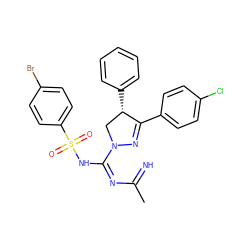 CC(=N)N=C(NS(=O)(=O)c1ccc(Br)cc1)N1C[C@H](c2ccccc2)C(c2ccc(Cl)cc2)=N1 ZINC001772617272