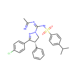 CC(=N)N=C(NS(=O)(=O)c1ccc(C(C)C)cc1)N1C[C@H](c2ccccc2)C(c2ccc(Cl)cc2)=N1 ZINC001772628721